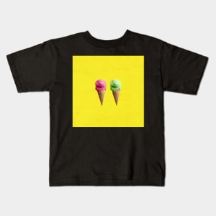 Pistachio and strawberry Ice cream cones Kids T-Shirt